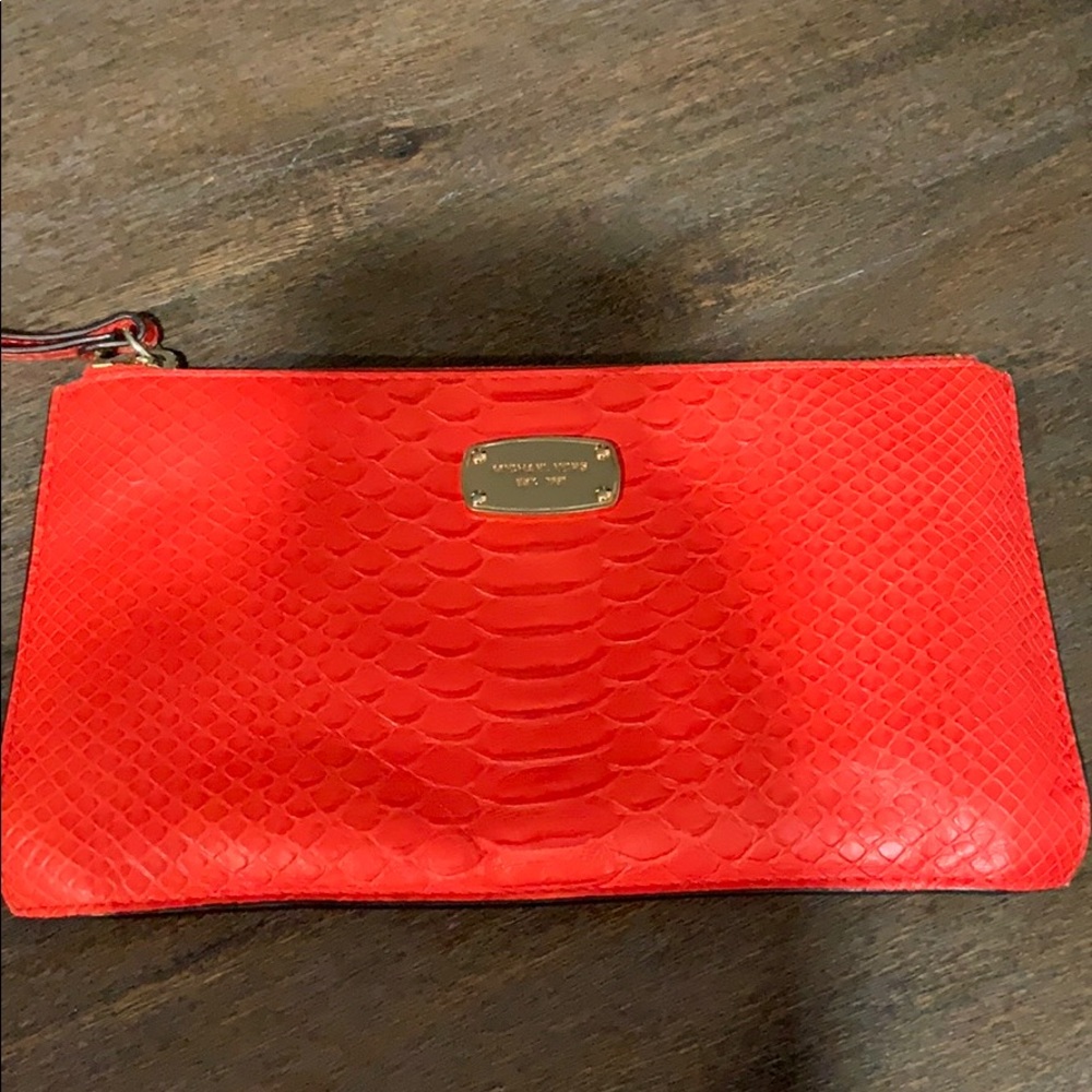 Orange Michael Kors clutch